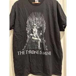 Black Graphic Tee with Throne Design